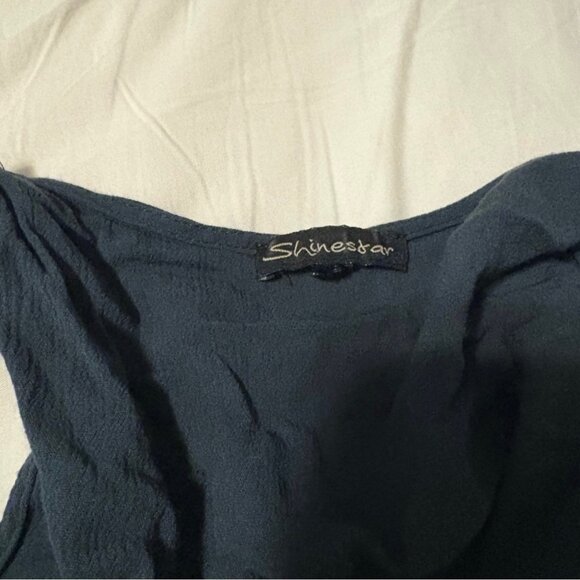 Women's Forest green tie front crop top - Picture 3 of 3